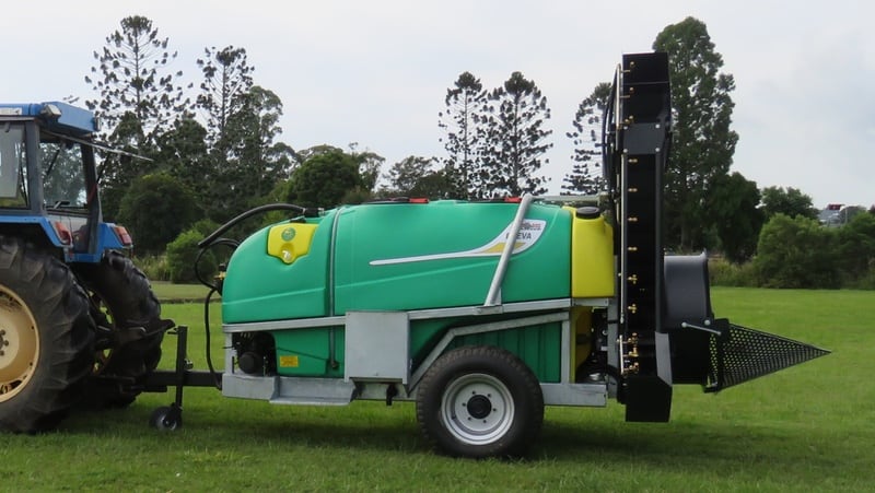 A double sided air blast sprayer specially designed and tested for macadamia, avocado and any other tall plantations. 1000 - 5500L capacity.